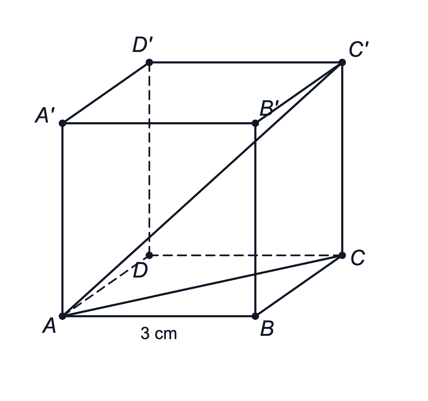 A cube with its space diagonal