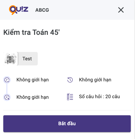 Làm bài trắc nghiệm Toán trên Ninequiz