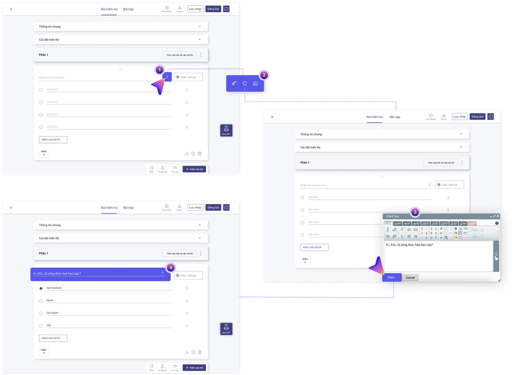 온라인 화학 객관식 시험 만들기 지침