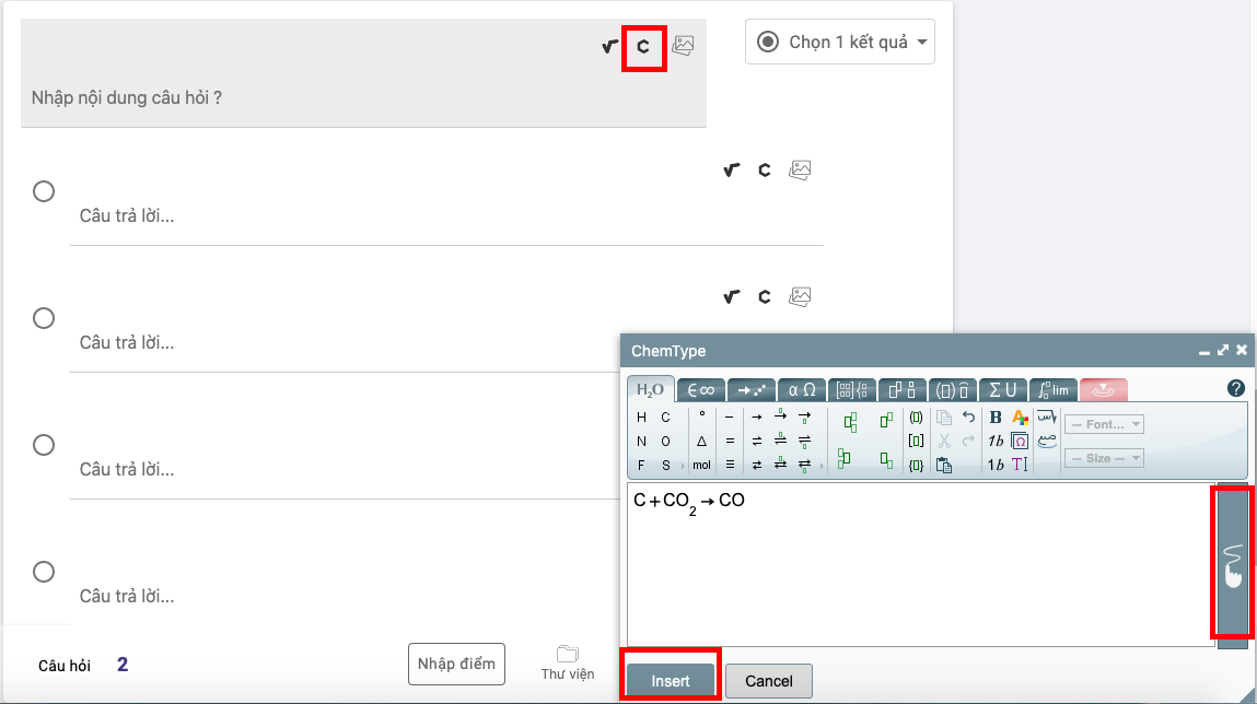Cách tạo đề trắc nghiệm Hoá