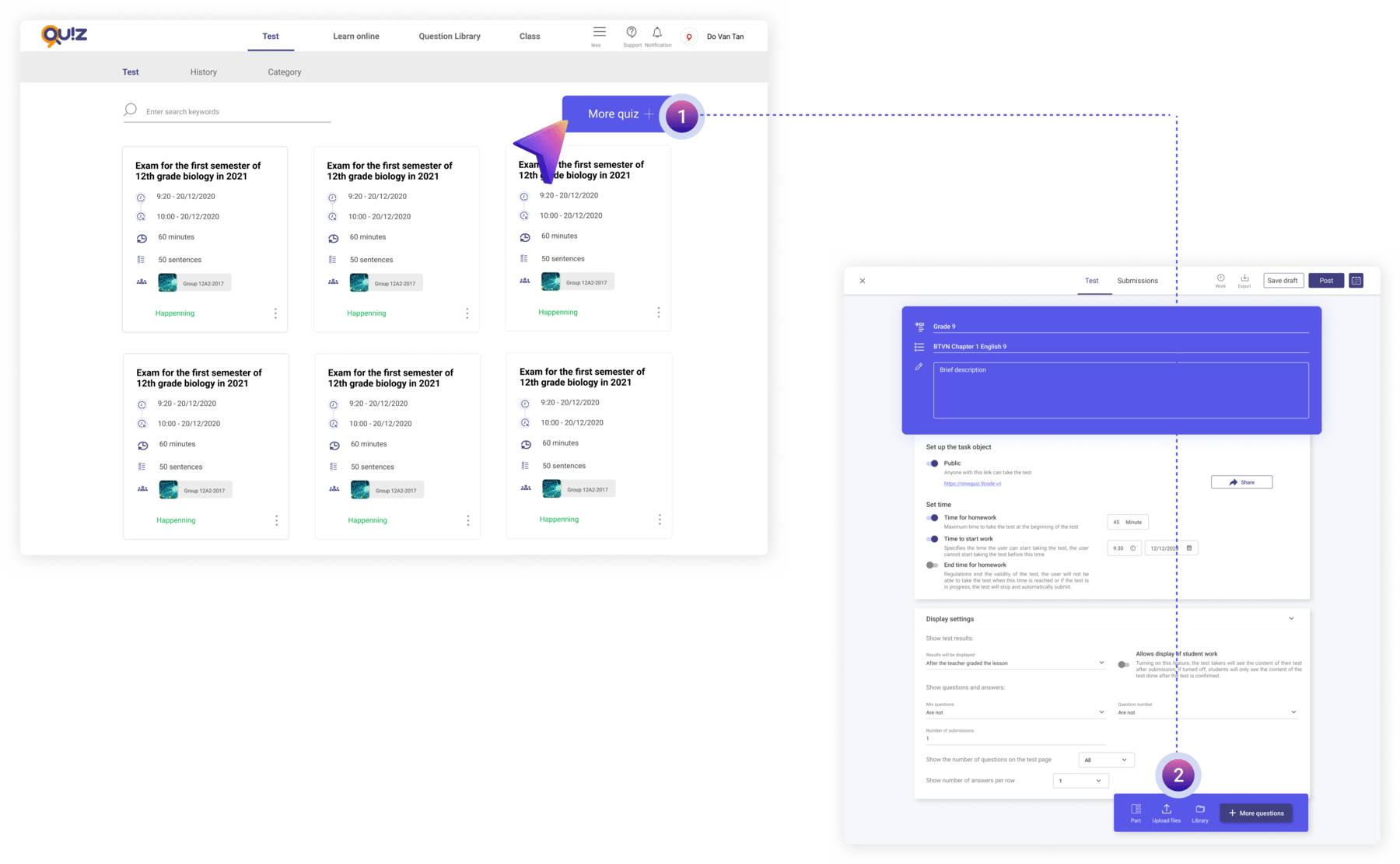 Phần mềm trộn câu hỏi trắc nghiệm online Ninequiz